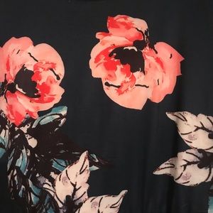 Navy Blue Floral Midi Dress